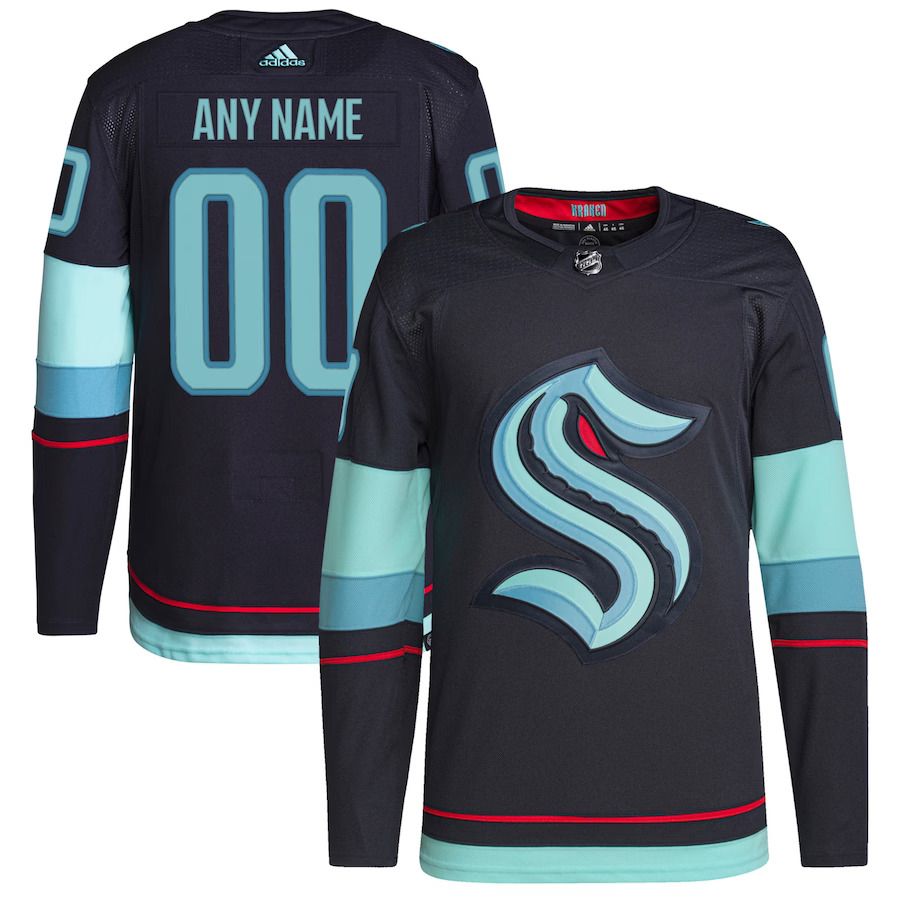 Men Seattle Kraken adidas Navy Home Authentic Primegreen Custom NHL Jersey->more nhl jerseys->NHL Jersey